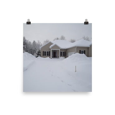 Winter House in Massachusetts Poster