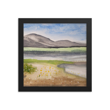Rustic Landscape Painting Framed Photo Paper Poster